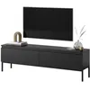 Image de Meuble TV - SELSEY - Bemmi - 150 cm - noir mat - pieds acier fins