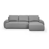 Image de Canapé dangle droit convertible MILO 4/5 places - Tissu gris - Coffre de rangement - L 264 x H 84 x P 99/145 cm