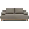 Image de Canapé convertible - 3 places - MIKA - Tissu beige - Coffre de rangement - L 192 x H 84 x P 93 cm