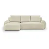 Image de Canapé dangle gauche convertible 4/5 places MILO - Velours côtelés beige - Coffre de rangement - L 264 x H 84 x P 99/145 cm