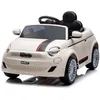 Image de Voiture Electrique pour enfants Fiat 500 - 3 à 6 ans - 2x6V 4.5Ah - lecteur MP3 - volant avec son - Nacre