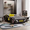 Image de Lit Complet Enfant Lit voiture de course pour enfants - BATCAR - 80 x 160 cm - Noir - Avec Sommier et Matelas