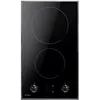 Image de Amica Table domino vitrocéramique 30cm 2 feux noir - PH3200PG