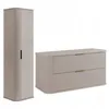 Image de Ensemble de Meubles de Salle de Bain ELEGANCE - Meuble pour Vasque à Poser 100 cm et Armoire Murale - Cachemire