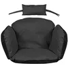 Image de Coussin de jardin 112 x 113 cm pour fauteuil suspendu motif nid de cigogne imperméable noir