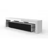 Image de Meubles TV - Meuble TV 190 avec 2 portes + 5 niches avec LED - Blanc et noir - L 190 x P 35 x H 45 cm