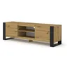 Image de Meuble TV bas Mondi 158 cm Hi-Fi Commode avec pieds noirs Chêne artisanal