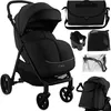Image de MoMi CLARA - Poussette 0m+ jusqu'à 22 kg - Barre rotative - Poignée réglable - Accessoires inclus : sac housse pluie - Noir