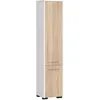 Image de Colonne de salle de bain AKORD FIN blanche 30cm (2 portes) Chêne Sonoma mat - 5 étagères