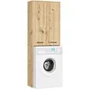 Image de Meuble pour machine à laver AKORD FIN Chêne Artisan 64 cm 2 portes 4 étagères 64x30x180 cm