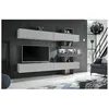 Image de Ensemble meuble TV mural Tokio - L 250 x P 35 x H 180 cm - Blanc