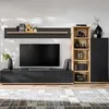 Image de Ensemble Meuble TV Design Skill 240cm Noir & Naturel
