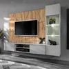 Image de Ensemble Meuble TV Ligne Xari 200cm Naturel & Gris Perle