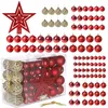 Image de Boule de Noël - SPRINGOS® - 100 pièces - Rouge - Or - Cimier étoile