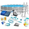 Image de Piscine de jardin à armature - Intex - 610x132 cm - Gris - Capacité 32 695 litres - Pompe de filtration 5 678 l/h