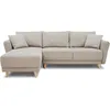 Image de Canapé dangle convertible réversible 3-4 places CLAUDIUS - Tissu Beige - Coffre de rangement - L 244 x P 158 x H 95 cm