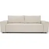 Image de Canapé droit convertible 3 places JOSH - velours côtelé beige - Coffre de rangement - L239xP86xH85cm