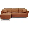 Image de Canapé dangle convertible réversible 3-4 places CLAUDIUS - Tissu Terracotta - Coffre de rangement - L 244 x P 158 x H 95 cm