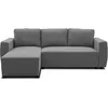 Image de Canapé dangle convertible réversible 3 à 4 places - PHARELL - Tissu anthracite - Coffre de rangement - L 224 x P 155 x H 85 cm