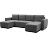 Image de Canapé dangle convertible panoramique PHARELL 5/6 places - Tissu anthracite - Coffre de rangement - L297 x P155 x H85 cm