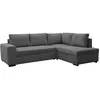 Image de Canapé dangle convertible réversible NIRVANA 4 à 5 places - Tissu velours côtelé anthracite - Coffre de rangement - L247 x P 183 x