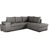 Image de Canapé dangle convertible réversible 4 places MITCHELL - Tissu Anthracite - L 247 x P 91 x H 205 cm - Coffre de rangement