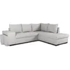 Image de Canapé dangle convertible réversible 4 places MITCHELL - Tissu Gris - L 247 x P 91 x H 205 cm - Coffre de rangement