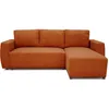 Image de Canapé dangle convertible 3 à 4 places PHARELL - Tissu velours cotelé terracotta - Réversible - L 224 x P 155 x H 85 cm