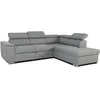 Image de Canapé dangle convertible réversible avec coffre - 5 places - DAYTONA - Tissu gris - 260 x 77 / 94 x 216 cm