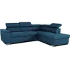 Image de Canapé dangle convertible réversible avec coffre - 5 places - DAYTONA - Tissu bleu - 260 x 94 x 216 cm