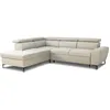 Image de Canapé dangle convertible réversible avec coffre - 5 places - KASIMIR - Tissu beige - 258 x 79/98 x 219 cm