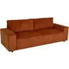 Image de Canapé fixe 4 places - JOSH - Velours cotelé terracotta - 241 x 86 x 88 cm