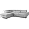 Image de Canapé dangle convertible réversible avec coffre - 5 places - KASIMIR - Tissu gris - 258 x 79/98 x 219 cm
