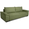 Image de Canapé convertible avec coffre - 3 à 4 places - NORMAN - Tissu olive - 240 x 85 x 85 cm