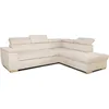 Image de Canapé dangle convertible réversible 5 places DAYTONA - Velours côtelé beige - Coffre de rangement - L 260 x H 94 x P 216 cm