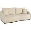 Image de Canapé convertible 3 places - BARI - Velours cotelé - Perle - Coffre de rangement - 215 x 89 x 100 cm