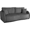 Image de Canapé convertible 3 places - BARI - Velours cotelé - Anthracite - Coffre de rangement - 215 x 89 x 100 cm