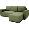 Image de Canapé dangle convertible réversible 3 / 4 places - PHARELL - Tissu velours côtelé Kaki - Coffre - 224 x 155 x 85 cm