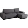 Image de Canapé dangle convertible réversible - 3 places - SIERRA - Avec coffre - Tissu Anthracite - 243 x 160 x 82 cm