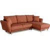 Image de Canapé dangle convertible réversible - 3 / 4 places - CLAUDIUS - Tissu Velours côtelé Terracotta - Coffre - 244 x 158 x 86 cm