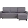 Image de Canapé dangle convertible - 4 places - AYA - Tissu Gris - Coffre - 212 x 144 x 87 cm