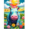 Image de Puzzle - ENJOYPUZZLE - Hippopotame ensoleillé - 1000 pièces - 68 x 48 cm - Dès 12 ans