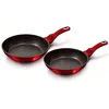 Image de Set de Poêles à Frire Induction 22 - 26cm Aluminium Antiadhésif Marbre sans PFOA Berlinger Haus Burgundy Rouge