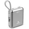 Image de Volkano Solace Series 10 000 mAh avec câbles USB-C et Lightning intégrés - Blanc et Argent