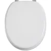 Image de Abattant WC en bois et zinc coloris blanc - L 37 x P 43 cm