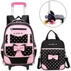 Image de Cartable Roulette Fille Primaire Sac Dos pour Enfant avec Sac Main pour Lcole et Voyage pour couleurs multiples CARTABLE