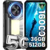Image de OUKITEL WP56 Smartphone 5G Robuste 36Go + 512 Go 16000mAh 6.8 Haut-parleur 128dB 108MP 1000LM Lampe Camping NFC GPS - Noir