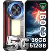 Image de OUKITEL WP56 Smartphone 5G Robuste 36Go + 512 Go 16000mAh 6.8 Haut-parleur 128dB 108MP 1000LM Lampe Camping NFC GPS - Rouge