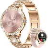 Image de 1.32 Diamond Smartwatch Féminine Etanche Avec 20 Modes Sportifs Podometre Spo2 Fréquence Cardiaque Sommeil Or Rose Acier