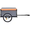 Image de Remorque de bicyclette VENTE-FLASH - Remorque de vélo - gris et orange 65 kg @65130415
